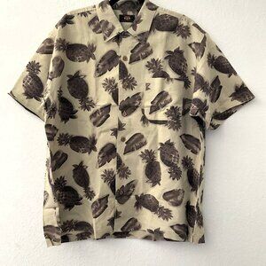 VINTAGE ROUTE 66 HAWAIIAN PINEAPPLE BUTTON DOWN SHIRT